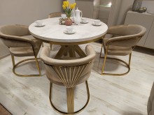 KRZESŁO CROWN VELVET ZŁOTY STELAŻ/BEŻ BLUVEL 28 SIGNAL