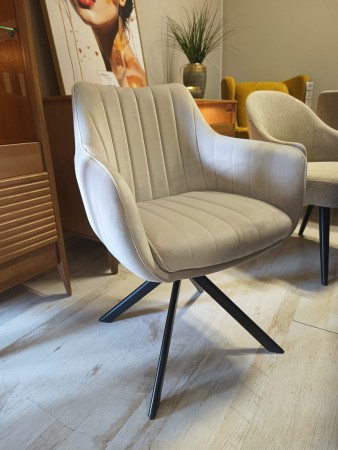 KRZESŁO OBROTOWE AZALIA VELVET CZARNY STELAŻ / JASNY BEŻ BLUVEL 30