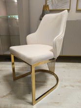 KRZESŁO GLAMOUR ALURE VELVET ZŁOTY STELAŻ/JASNY BEŻ BLUVEL 22 SIGNAL
