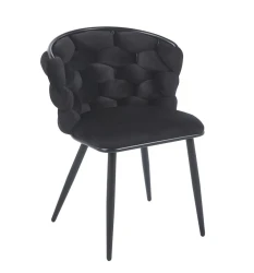 Krzesło tapicerowane Elira K47-FX velvet czarne / czarne nogi  