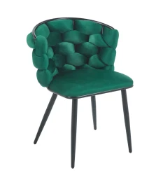 Krzesło tapicerowane Elira K47-FX velvet zielone / czarne nogi    