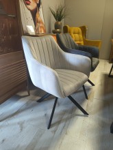 KRZESŁO OBROTOWE AZALIA VELVET CZARNY STELAŻ/JASNY SZARY BLUVEL 03