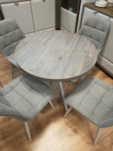 Okrągły stół EDDER rozkładany duży wybór kolorów / stelaż kaszmirowy