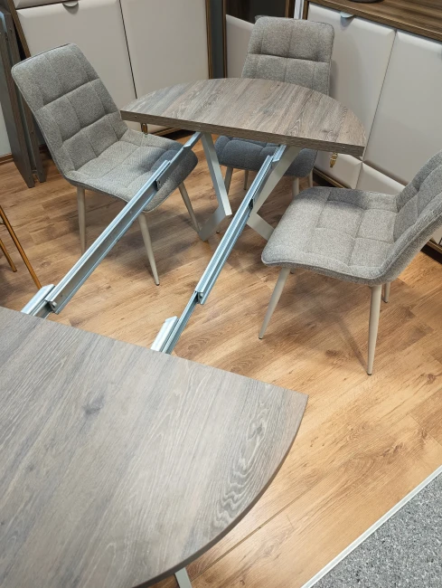 Okrągły stół EDDER rozkładany duży wybór kolorów / stelaż kaszmirowy