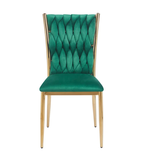 Krzesło plecione Aurora K37-FX Gold zielony velvet.jpg