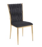 Krzesło plecione Aurora K37-FX velvet czarne (Riviera 100) / złoty stelaż   