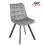 Krzesło obrotowe Nero KO265-FX velvet szare / czarny stelaż