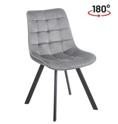 Krzesło obrotowe Nero KO265-FX velvet szare / czarny stelaż