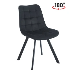 Krzesło obrotowe Nero KO265-FX velvet czarne (Riviera 100) / czarny stelaż 