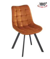 Krzesło obrotowe Nero KO265-FX velvet cynamonowe (Riviera 56) / czarny stelaż 