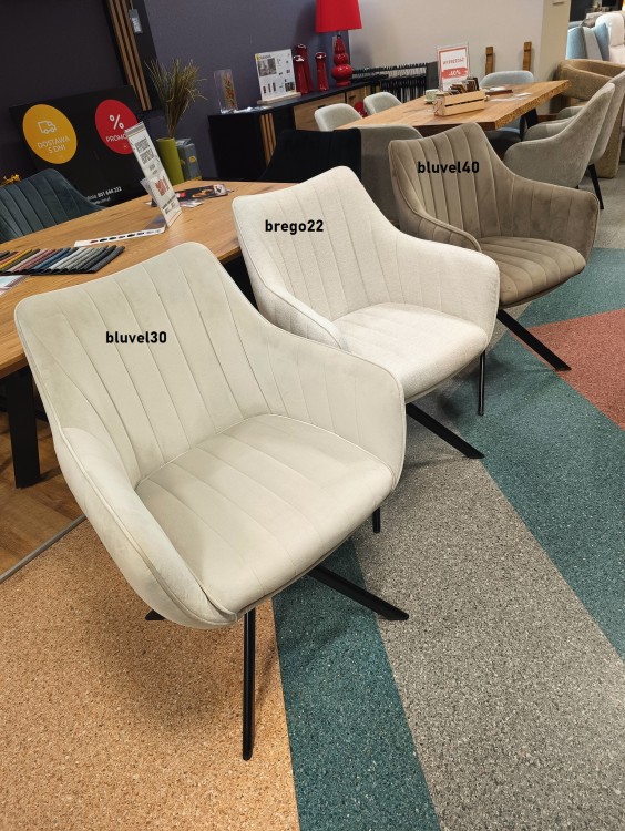 KRZESŁO OBROTOWE AZALIA BREGO CZARNY STELAŻ / JASNY BEŻ 22