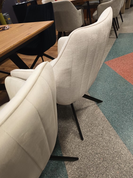 KRZESŁO OBROTOWE AZALIA BREGO CZARNY STELAŻ / JASNY BEŻ 22