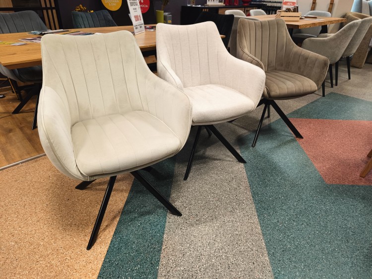 KRZESŁO OBROTOWE AZALIA BREGO CZARNY STELAŻ / JASNY BEŻ 22