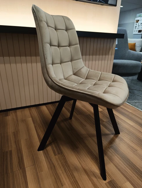 Krzesło obrotowe Nero KO265-FX velvet cappuccino (ciemny beż) / czarny stelaż