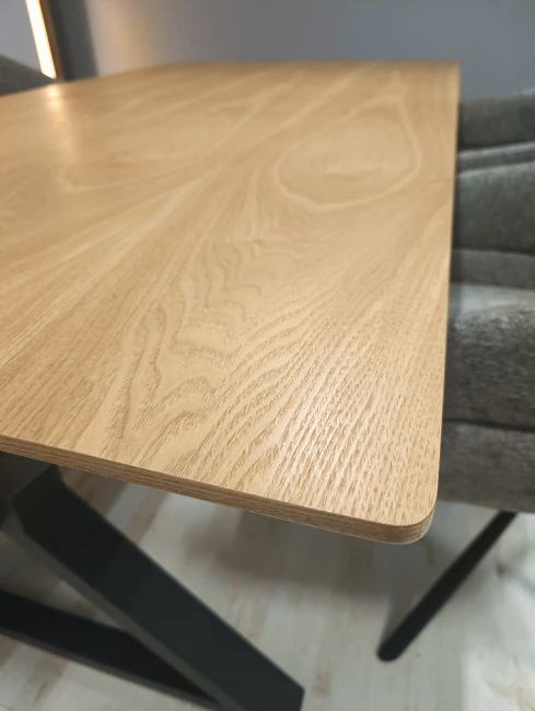 HENRY stół rozkładany 180-300, blat - dąb naturalny, nogi - czarny