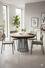 Stół okrągły rozkładany Magnus ST-75 – możliwość wyboru koloru blatu i podstawy