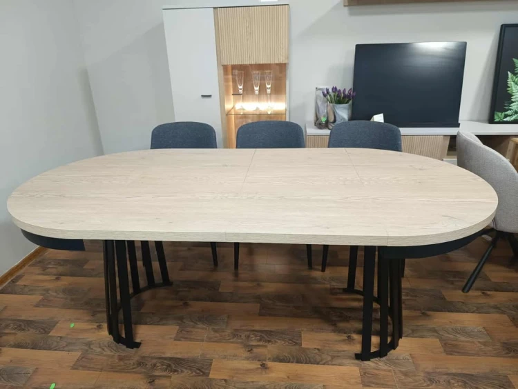 Stół okrągły rozkładany Magnus ST-75 – możliwość wyboru koloru blatu i podstawy