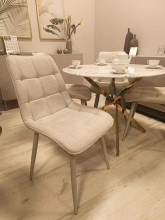 KRZESŁO TAPICEROWANE DO JADALNI CHIC BREGO KASZMIR STELAŻ / JASNY BEŻ 22