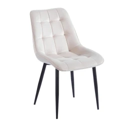 Krzesło tapicerowane velvet J262-1 (Riviera 06) beżowe / czarny stelaż