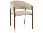 Krzesło z podłokietnikami Akita D jasny beż tap. 255 / stelaż orzech