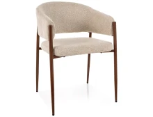 Krzesło z podłokietnikami Akita D jasny beż tap. 255 / stelaż orzech