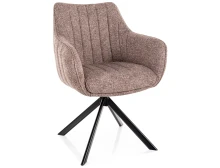 Krzesło kubełkowe z podłkietnikami obrotowe Azalia Leo 32 ciemny beż do jadalni Signal