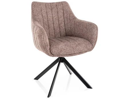 Krzesło kubełkowe z podłkietnikami obrotowe Azalia Leo 32 ciemny beż do jadalni Signal