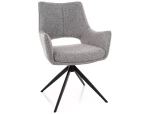 Krzesło obrotowe z podłokietnikami Fino II Noelle 09 szare / czarny stelaż