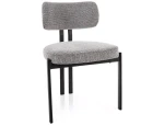 Krzesło tapicerowane Misaki szare tap. 254 / czarny stelaż