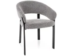 Krzesło z podłokietnikami Nagoja szare tap. 254 / czarny stelaż