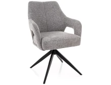 Krzesło obrotowe do jadalni Olsen Noelle 09 szare z 360 stopni z auto powrotem