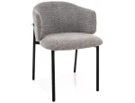 Krzesło tapicerowane Osaka szare tap. 254 / czarny stelaż