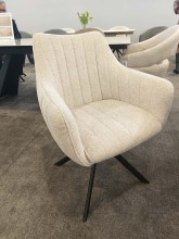 krzesło obrotowe Azalia do jadalni w tkaninie Leo jasny beż.jpg