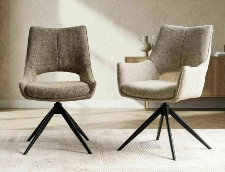 Krzesło tapicerowane do jadalni z podłkietnikami obrotowe Fino II Signal.jpg