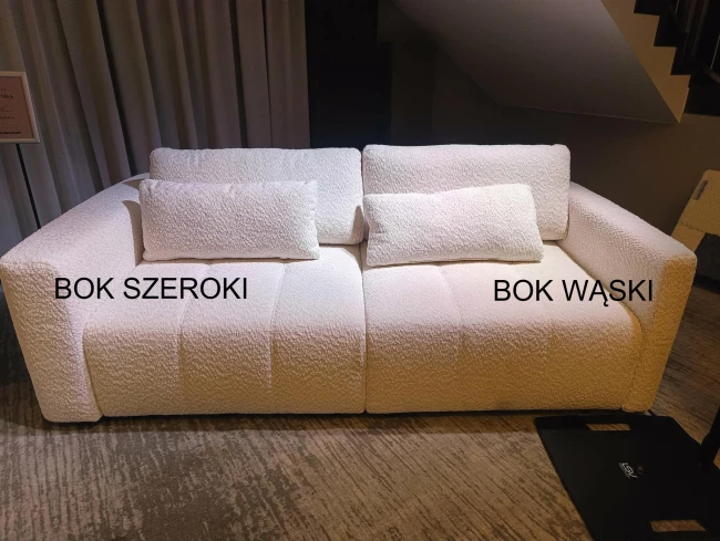 Jeden bok szeroki drugi wąski sofa Ronda