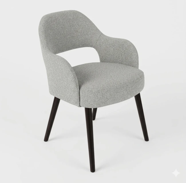 MILO krzesło z podłokietnikami duży wybór kolorów noga czarna