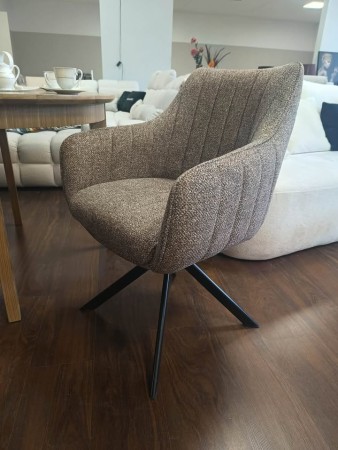 KRZESŁO OBROTOWE DO JADALNI AZALIA TKANINA LEO CIEMNY BEŻ SIGNAL.jpg