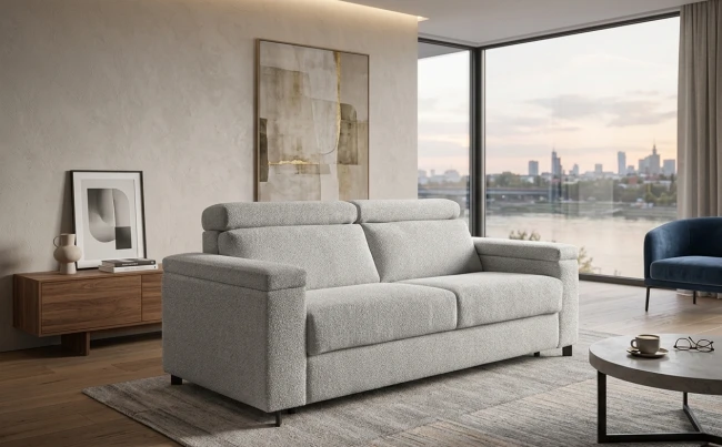 Sofa ELITE 2,5SFBK ze stelażem włoskim (spanie na materacu) z pojemnikiem w bokach