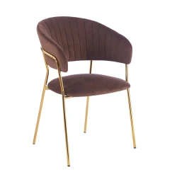 Krzesło tapicerowane K4-FX GLAM velvet mokka brąz (Riviera 26) / złote nogi