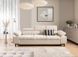 Sofa TYRION z regulowanymi zagłówkami i funkcją spania - możliwość wyboru koloru