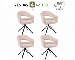 Zestaw 4 krzeseł obrotowych Borgo - wybierz tkaninę i kolor