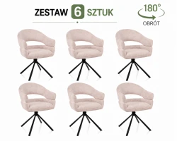 Zestaw 6 krzeseł obrotowych Borgo - wybierz tkaninę i kolor 