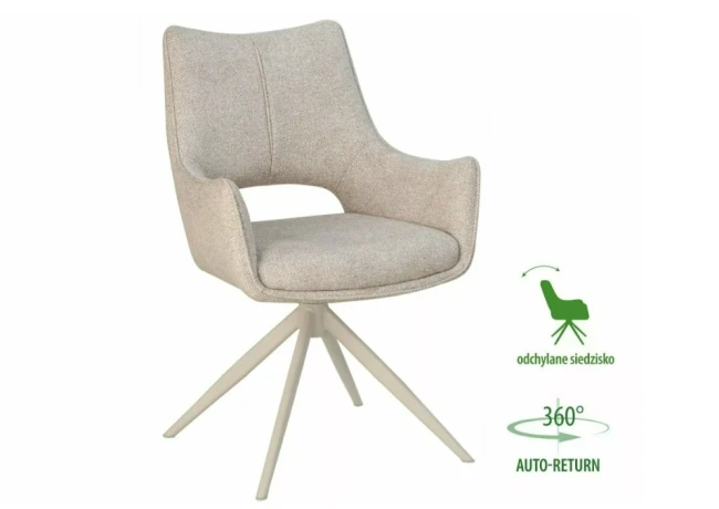 Zestaw 6 krzeseł obrotowych Fino II - wybierz tkaninę i kolor stelaża