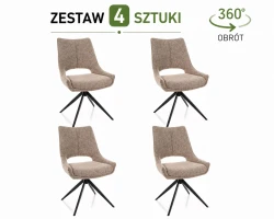 Zestaw 4 krzeseł obrotowych Fino I - wybierz tkaninę i kolor stelaża