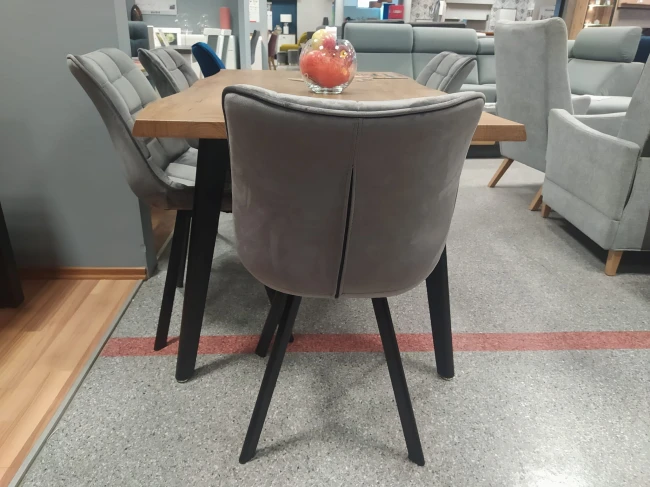 KRZESŁO K332 HALMAR SZARE POPIELATE TKANINA VELVETOWA