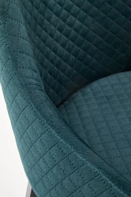 TOLEDO 3 krzesło czarny  tap velvet pikowany Karo 4 - MONOLITH 37 ciemny zielony 3.jpg