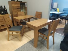 Stół fornirowany dębowy Kansas kwadratowy rozkładany dąb niebarwiony naturalny Bukowski Meble