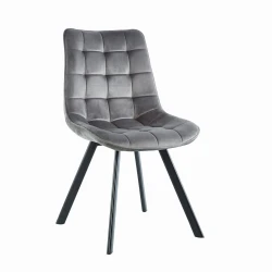 Krzesło tapicerowane velvet J265 szare Riviera 91(popielate)