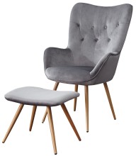 LC-022 FOTEL SKANDYNAWSKI Z PODNÓŻKIEM VELVET FURNITEX