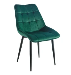 Krzesło tapicerowane velvet J262-1 zielone (Riviera 38) butelkowa zieleń / czarny stelaż